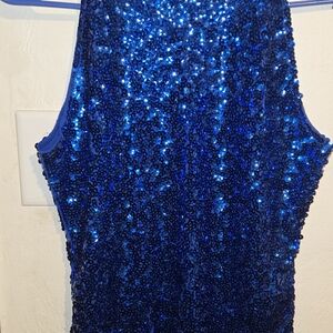 Sparkling Blue Sequin Kids Dance Costume